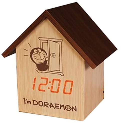 HAC DORAEMON (ドラえもん) LED 木目調クロック ハウス型置き時計 HAC2736A (21y2m) ワンサイズ ドラえもんフェイス