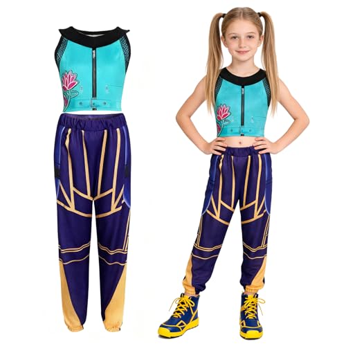 XupQisut Disfraz de anime para niña, disfraz de anime, cantante de pop, ídolo, uniforme de escenario, disfraz para carnaval, Halloween, fiesta, estrella pop cosplay, disfraz para niñas (verde, 150)