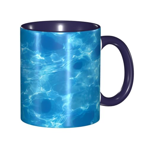 Image of "Artypop" Azure Leather Grain Ceramic Coffee Mug Variou.S Colour Options Ceramic Cup 11oz
