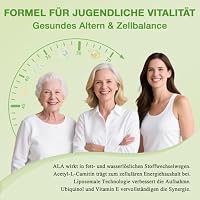 Liposomale Alpha-Liponsäure Weichkapseln 1500mg pro Portion, mit Acetyl-L-Carnitin 900mg, Ubiquinol 100mg und Vitamin E 15mg, 4-in-1-Formel (60 stück (2er Pack)) – Ansicht 6