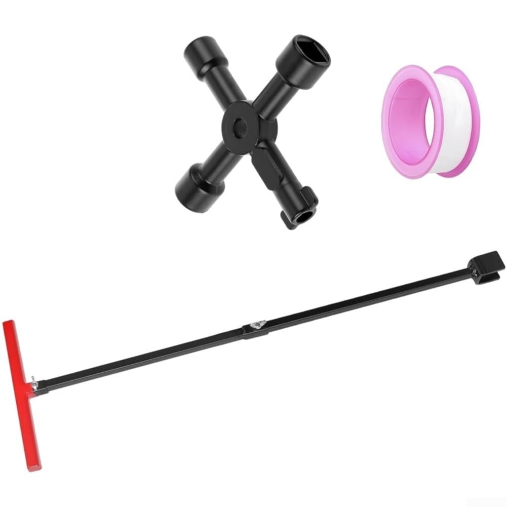 Llave Multiuso para acero Reforzado para Contador de Agua y Gas - para herramienta 4 Vías Ajustable Cuadrada Triangular para Armarios Eléctricos y Válvulas 72x72mm
