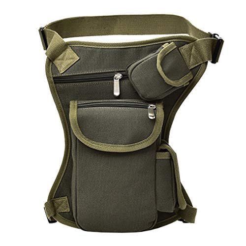 Canvas Drop Leg Bag Outdoor Waist Pack for Men Women Tactical Military Motorcycle Bike Cycling Multi-Pocket Waist Fanny Pouch Travel Hiking Climbing Thigh Bag Pocket - Image 3