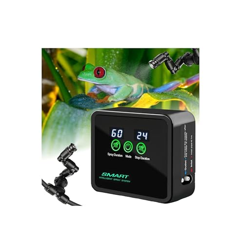 Bacxzomx Brumisateur Terrarium Automatique, Humidificateur Terrarium avec Minuterie et Arroseur de Brouillard Réglables 360°, Système de Pulvérisation pour...