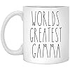 Worlds greatest gamma coffee mug personalized family coffee mug farmhouse gift mothers dayfathers day birthday gift mug gifts for christmas gift for gamma coffee cup 11oz  urban country home decor