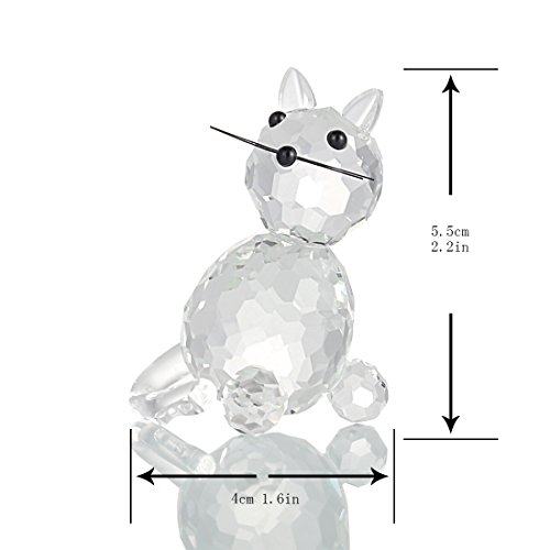 H&D Kristall-Tiere, Sammlerstück, Glas-Katze, Briefbeschwerer, Tischdekoration