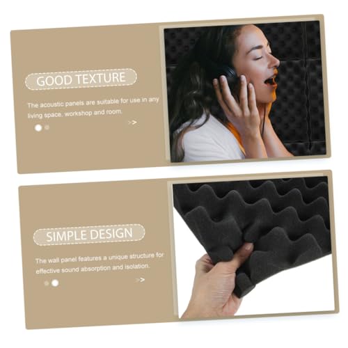 Toyvian Paneles Acústicos Absorbentes de Sonido 6pcs para Aislamiento Acústico con Autoadhesivo para Estudios y Talleres Material de Alta Densidad para Aislamiento Sonoro miniatura 4