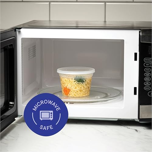 image for Stack Man 16 oz Deli Containers with Lids (48 Sets) – Pint Clear Pla