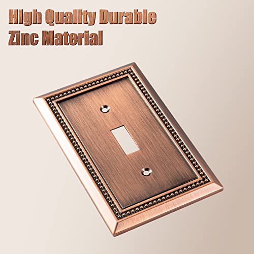 Image of Sunken Pearls Heavy Duty Decorative Wall Plate Switch Plate Outlet Cover (Single Toggle, 3 Pack, Antique Copper)