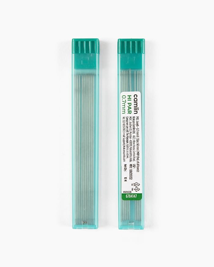 Image of Camel 0.7mm Hi-Par Pencil Lead, Black (Pack of 10) | 0.7mm Smooth & Dark Leads for Writing, Sketching & Exams | Break-Resistant, High Precision Refills (0.7MM)