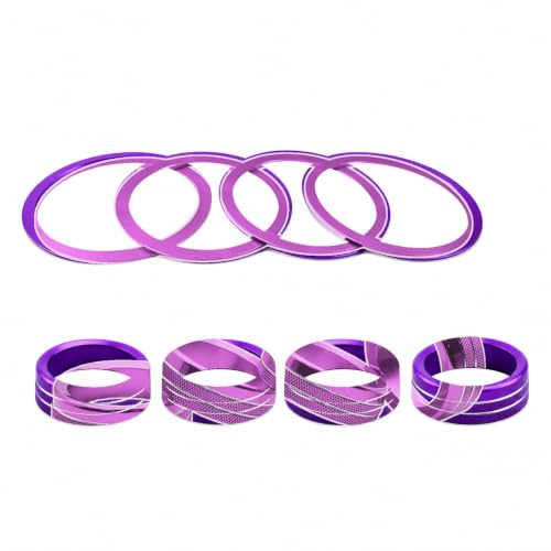 Image of AC knob Cover Trims and AC Vent Inner Rings for Toyota Tacoma Accessories 2016-2023 Interior Air Conditioner Vent Ring Cover Trims Air Conditioner Knob Rings 8pcs-Set (Purple)
