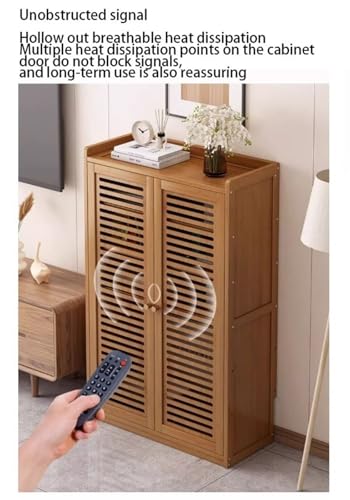 Armoire routeur WiFi premium marron | Unité de sol moderne de 97 cm