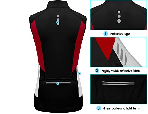 Image of Little Donkey Andy Women's Half Zip Breathable Cycling Vests Reflective Sleeveless Jerseys Shirts Golf 4 Rear Pockets