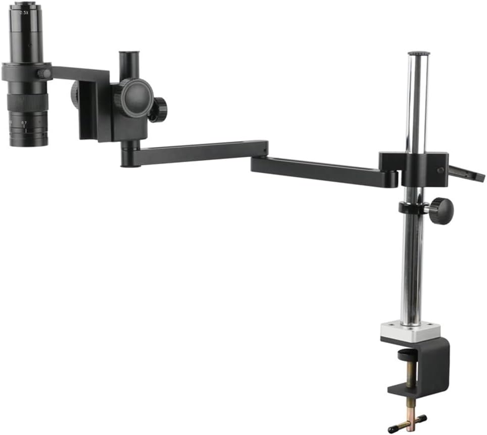 Lab Microscope Slides 50mm Ring Holder Adjustable Articulating Arm Clamp Bracket C Mount Monocular Microscope Lens Tripod Solder Video Camera Stand Microscope Parts(Without Supporter)