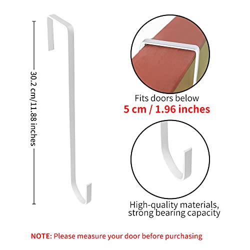 lmytdo Christmas Wreath Hanger for Front Door (12 in/30cm) Strong Metal Wreath Door Hanger Over Door Hooks for Wreath Holder for Xmas Wall Wedding Decor (4Packs White) - Image 4