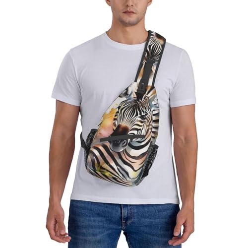 Bolso tipo bandolera unisex con estampado acuarela cebra miniatura 7