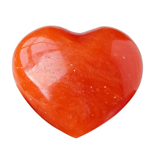 Aventurina Vermelha | Cristais de cura vermelhos naturais em forma de coração | Cristal vermelho, pe
