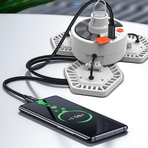 Lampe de Camping Solaire Rechargeable USB 5 Modes Éclairage