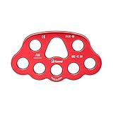 8-Hole Rigging Plate for Rock Climbing and Rappelling, Red