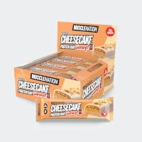 Muscle Nation Cheesecake Caramel Protein Bar – High Protein Snack with Layers and Inclusions, Soft Texture, Convenient On-the-Go Nutrition 12 x 50g