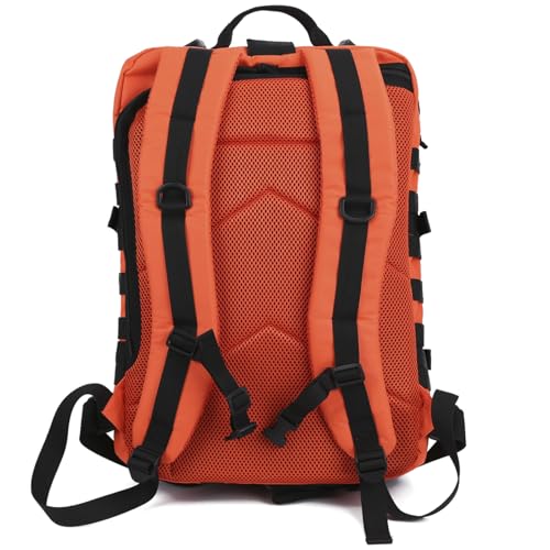 Image of REEBOW GEAR Military Tactical Backpack for Men Large Army 3 Day Assault Pack Molle Hiking Daypack Bag (Orange-black)