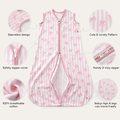 Image of Yoofoss Baby Sleep Sack 12-18 Months 0.5 TOG Baby Wearable Blanket, 100% Cotton Infant Toddler Sleeping Sack 2-Way Zipper Lightweight Sleep Sack