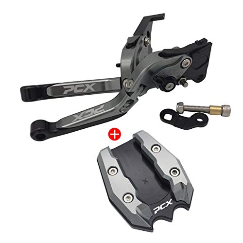 Semspeed ホン-ダ Hond-a PCX160 PCX125 JK05 JK06 KF47 2021 最新型 パーキングブレーキレバーセット+ エアロックス スタンド プレート (グレー)