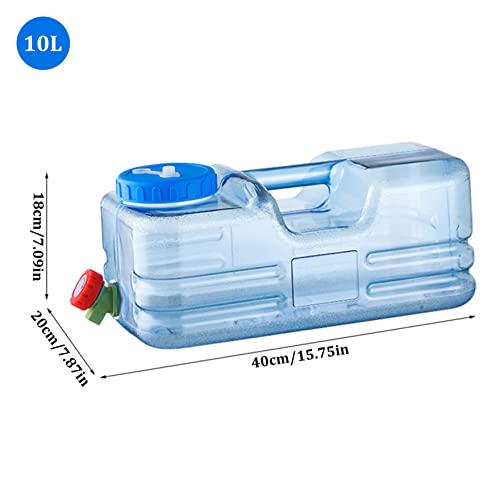Récipient d'eau carré avec robinet 10L en plastique pour camping de long séjour