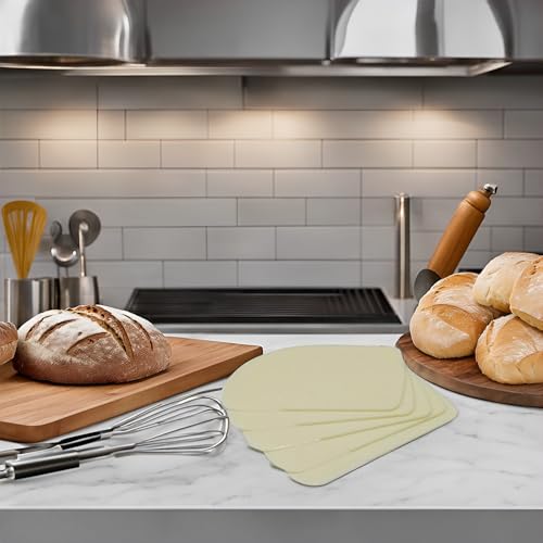 Image of Bakers Paradise Dough Scraper Bowl Scraper | Flexible Food Safe Plastic Dough Cutter for Bread, Cake & Pastry | Multipurpose Baking Scraper Tool for Mixing, Icing & Fondant-(D Shape, Pack of 5)