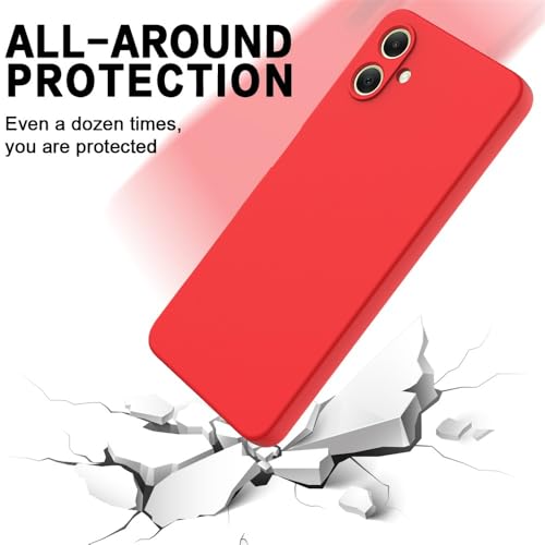 Image of Back Cover for Samsung Galaxy A06 5G / A06 4G | Full Camera Protection | Premium Liquid Silicon Case | Flexible Bumper Case for Samsung Galaxy A06 5G / A06 4G (Red)