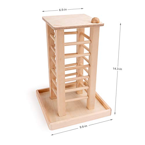 Andwe Hay Feeder Less Wasted Wooden Food Feeding Rack For Rabbit Guinea Pig Chinchilla thumb #5