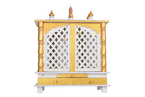 Temple en bois pour la maison artisanal Devyom à éclairage blanc
