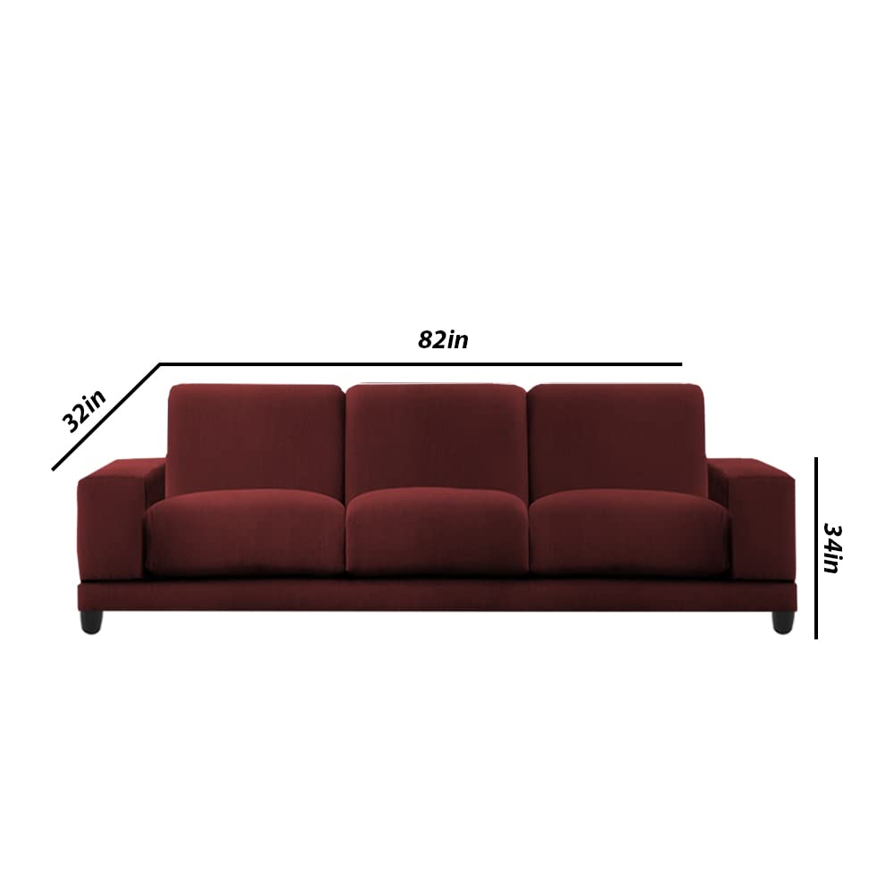 Casaliving Mexico - 3 Seater Sofa for Living Room (Maroon) 1