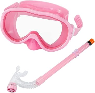 Kids Swimming Studying Anti-Fog Goggles Diving Mask Snorkel Set for Age 4-10