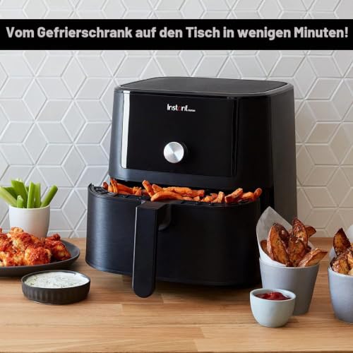 Foto von Instant Pot Brands Vortex 4-in-1-Heißluftfritteuse 1700W 5,7L Minibackofen - Gesundes Heißluft-Frittieren, Backen, Braten und Speisenwärmer, Schwarz