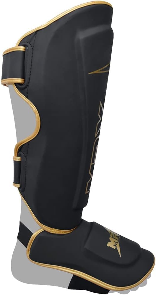 Miniatura 3 de MRX BOXING & FITNESS Espinilleras para boxeo, artes marciales mixtas, Muay Thai, entrenamiento de kickboxing, acolchado extra con diseño de lujo en