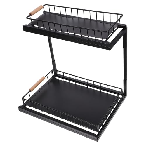 Cabilock Kitchen Cabinet Organizer Spice Jar Holder Slide Out Pantry Shelves for Countertop Seasoning Rack