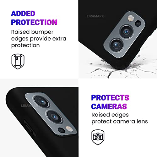 Image of LIRAMARK Liquid Silicone Soft Back Cover Case for OnePlus Nord 2 5G (Black)