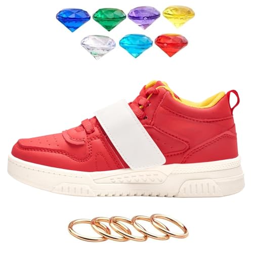 Shoes for Boys Girls Kids Red Sneakers Walking Slip on Shoes for Boys