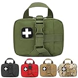 Molle First Aid Pouch, Belt Ifak Pouch Rip Away, Tactical Medical Blowout Medic EMT Pouches Bag Only for Hiking Camping(Army Green)