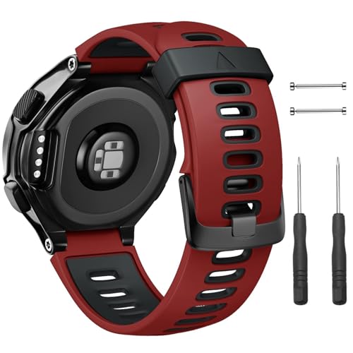 Bracelet Forerunner 735XT silicone rouge noir pour sport et running