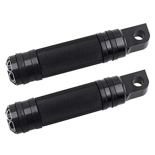NTHREEAUTO Black Mounting Footpegs, Male Billet Footrests, Motorcycle Passenger Pedals Compatible with Harley Sportster, Dyna, Road King