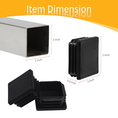 surnews 2" 2x2 Square Tubing End Cap Plastic Plugs 12 Pack, 2 Inch Square Tube End Cap 2"x2" Black Tubing Plug Fence Post Pipe Cap 2x2 Inch Tubing Insert by surnews - Used condition - Image 2