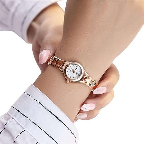 BIJOOT Montre pour Femme avec Bracelet en Acier Inoxydable, Cadran De Luxe, Cadeau Or