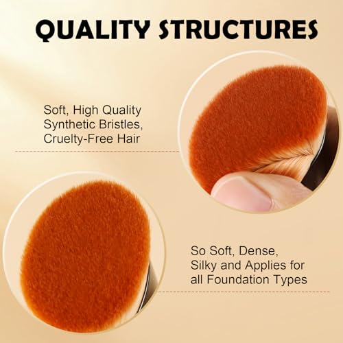 ACMEBEAUTY Flat Top Kabuki Foundation Brush,Professional Makeup Brush for Liquid Foundation,Make up Blending Brush for Liquid, Cream, and Powder(Black)