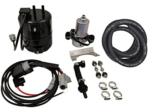 TMaster 12V Brake Booster Vacuum Pump kit w/ 2L Reservoir - "Plug and Play" w/installation kit,Quiet high-performance 18'' to 25'' electric vacuum pump for brake booster