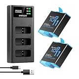 ENEGON Hero 11 10 9 Akku (1800mAh 2-Pack) Wiederaufladbare Hero 11 Akku und 3-Kanal-USB LCD Batterieladegeräte voll Kompatibel mit Gopro Hero 11, Hero10, Hero 9 Black (2X Akkus+1x Ladegerät).
