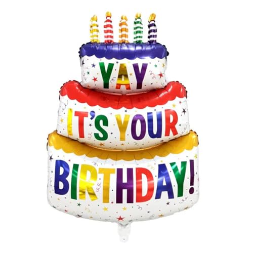 Globo de aluminio en forma de pastel de cumpleaños, para