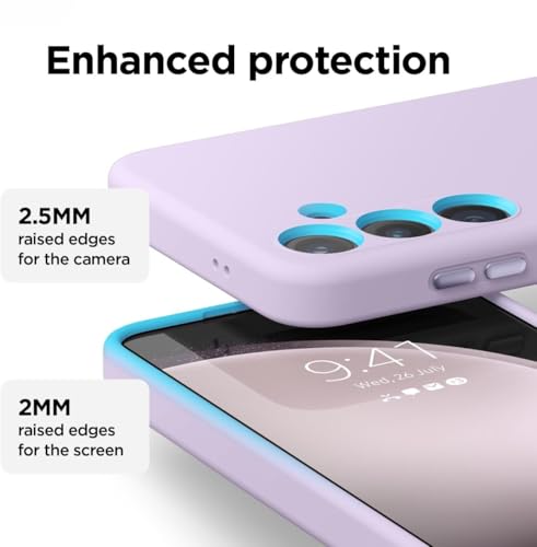 Image of MOBILOVE Back Cover Case for Samsung Galaxy S25 5G | Pure Liquid Soft Matte Silicone Case with Logo and Comes with Camera and Screen Protection Back Cover for Samsung Galaxy S25 5G (Purple)
