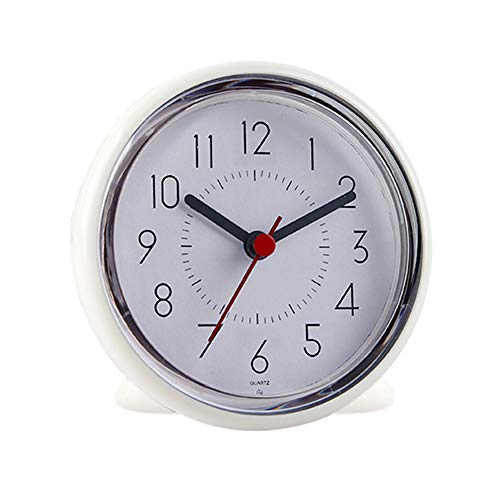 AkoMatial Mini reloj silencioso impermeable ventosa funciona con pilas reloj de pared para baño no se hace ruido decoración del hogar