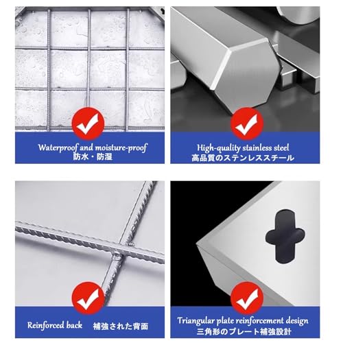 Couvercle de Regard en Acier Inoxydable 30x30 cm pour Fosse Septique et Égout Pluvial